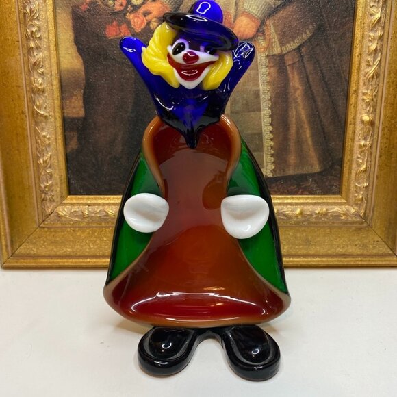 Vintage Murano Clown Art Glass Hand-Blown Candy Dish Ashtray Bowl As Is - Picture 1 of 10